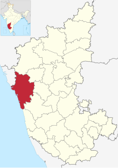 Localizacion del districte d'Uttara Kannada en Karnataka