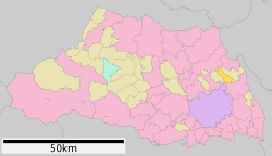 Location of Miyashiro in Saitama Prefecture