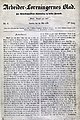 Thranen toimittaman Arbeider-Foreningernes Bladin ensimmäinen numero vuodelta 1849.