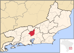 Location o Petrópolis in Rio de Janeiro (state)