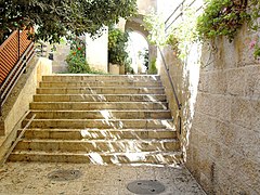Old Jerusalem courtyard and stairs.JPG