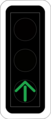 7.12 Green arrow, here: straight ahead (green arrow(s)) Permits traffic according to the indicated direction(s) Valid only for the (lane with) corresponding direction(s); indicated direction(s) are mandatory (corresponds with direction indication signs 2.32–2.41 and pre-selecting arrows 6.06 on road surface, if present)