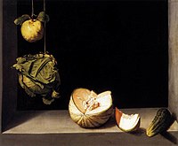 Juan Sánchez Cotán (1560–1627), Still life with Quince, Cabbage, Melon and Cucumber, oil on canvas, 69x 84,5 cm