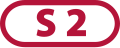 Deutsch: Logo der S-Bahn-Linie S2 Altona — Bergedorf (verkehrt nur zeitweilig) English: Logo urban train system Line S2 (temporarily)