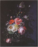 Rachel Ruysch, Still Life with Flowers on a Marble Tabletop (1716)