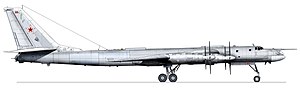 Tupolev Tu-95 nhìn từ bên phải.