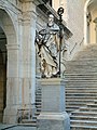 The statue of St. Benedict on Bramante's yard.