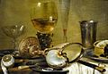 Natura morta (particolare) del pittore olandese Willem Claesz Heda (1594-1680), con conchiglia di Nautilus montata a coppa.