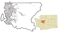 Location of Yarrow Point, Washington