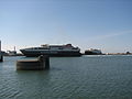 Villum Clausen and Leonora Christina for the first time in the harbour of Rønne.