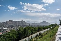 Looking towards a neighborhood from the hill in Wazir Akbar Khan