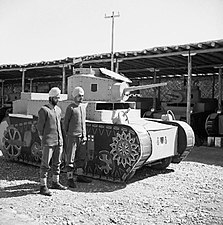 Indian camouflage unit with dummy Stuart tank in Baghdad