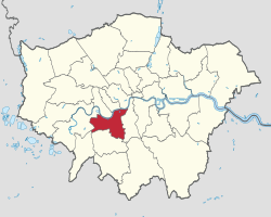 Wandsworth'ın Londra'daki konumu