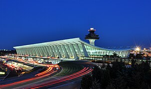 Terminal de l'aéroport international de Washington-Dulles, Dulles, Virginie.