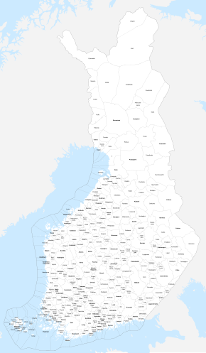 Carte des communes de Finlande en 2020.