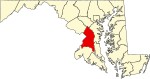 State map highlighting Prince George’s County