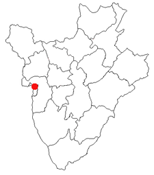 Location of Bujumbura in Burundi