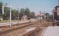 Bahnhofsausfahrt in Richtung Meiningen (1991)