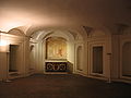 English: Crypt of San Carlino with fresco of crucified Jesus, Virgin Mary and John the Baptist Nederlands: Crypte van San Carlino in Rome met een fresco van Jesus aan het Kruis, de Maagd Maria en Johannes de Doper