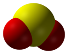 Spacefill model of sulfur dioxide