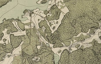 Vendelsö på Topografiska corpsens karta från 1861 och på Häradsekonomiska kartan från sekelskiftet 1900.