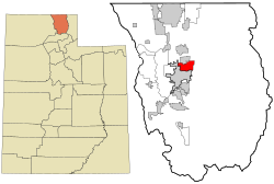 Location in Cache County and the state of Utah.