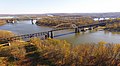 Image 10The LaSalle Rail Bridge and Abraham Lincoln Memorial Bridge over the Illinois River. The LaSalle Bridge was built by the Illinois Central Railroad in 1893, and the Lincoln Bridge was built in 1987 with the construction of Interstate 39. Image credit: Joseph Norton and Ronald Frazier (photographers), Alanscottwalker (upload) (from Portal:Illinois/Selected picture)