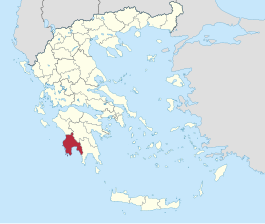 Locatie van het departement Messenië