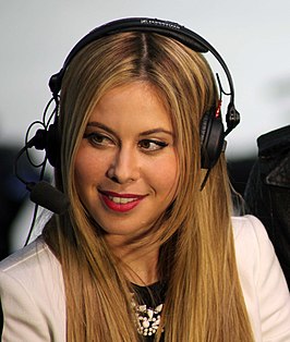 Tara Lipinski tijdens Olympische Winterspelen 2014.