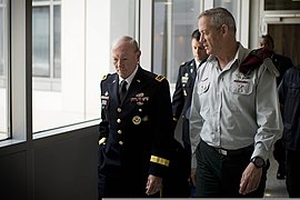 U.S. Army Gen. Martin E. Dempsey, left, the chairman of the Joint Chiefs of Staff, and Israel Defense Forces (IDF) Lt. Gen. Benjamin Gantz, the chief of the General Staff of the IDF, meet in Tel Aviv, Israel 130813-D-VO565-012.jpg