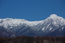 西麓より仰ぐ冬の八ヶ岳（2014年3月）