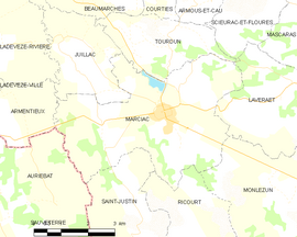 Mapa obce Marciac