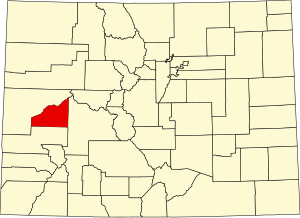 Map of Colorado highlighting Delta County