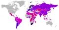 World English proficiency map according to EF in 2021