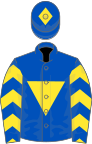 ROYAL BLUE, yellow inverted triangle and chevrons on sleeves, blue cap, yellow diamond