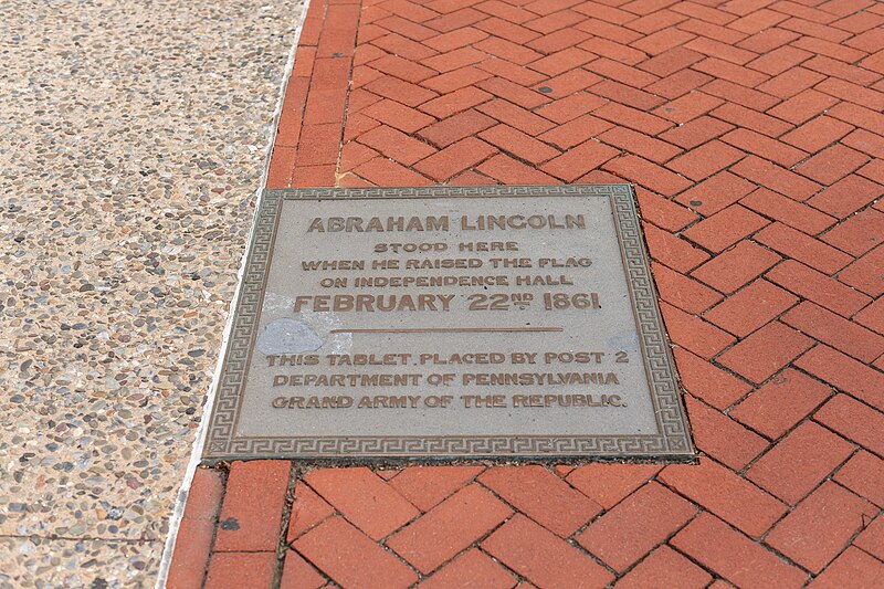 File:Abraham Lincoln Plaque, Independence Hall, Aug 2019.jpg