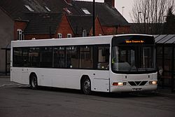 Alton Towers Transport school bus in Uttoxeter bus station.