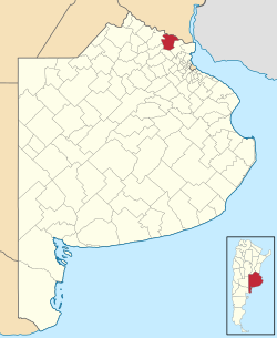 location of Zárate Partido in Buenos Aires Province
