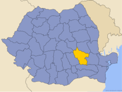 Buzău distrikts beliggenhed i Rumænien