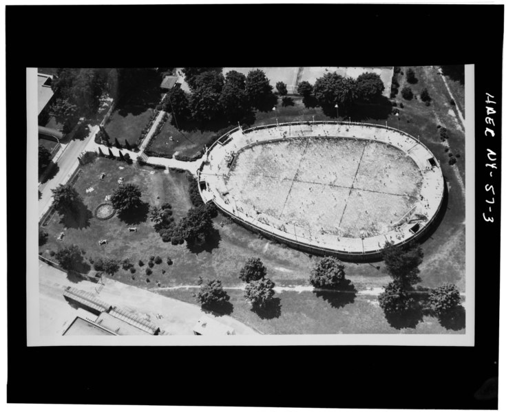 File:Photocopy of photograph (Ed Aswad, Photographer) showing AERIAL VIEW OF POOL, 1952 - Charles F. Johnson Pool, Charles F. Johnson Park, Johnson City, Broome County, NY HAER NY,4-JOCI,1A-3.tif