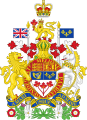 加拿大国徽，含有凯尔特竖琴图案