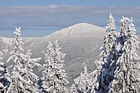 View of the mountain in winter