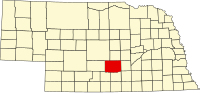 Map of Nebraska highlighting Buffalo County