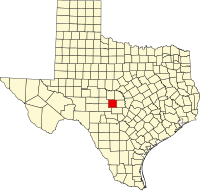 Map of Texas highlighting Mason County