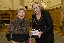 Mrs Verna Duff receives Medal from Minister Judith Collins - Flickr - NZ Defence Force.jpg