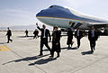 US President George W. Bush arrives at Bagram Air Base on March 1, 2006