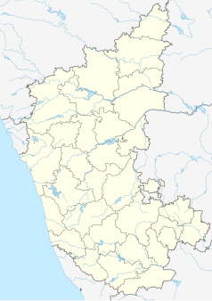 Mapa konturowa Karnataki, na dole po lewej znajduje się punkt z opisem „Mangaluruಮಂಗಳೂರು”