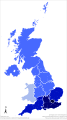 HDI map of British regions in 2017