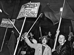 Protesters with signs