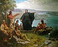 Jacques Marquette kot misijonar med indijanskimi domorodci.